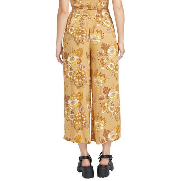 VOLCOM NWT $56 Sun Keep Pant Pull-on Tropic Yellow Floral Size M - Picture 3 of 11
